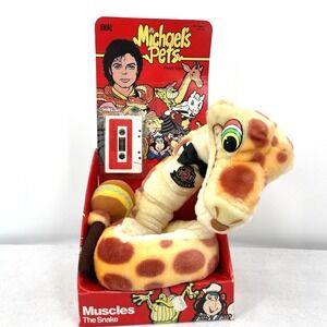 Michael Jackson Pets Muscles The Snake Plush Toy With Box and Cassette